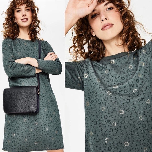 Boden Sweatshirt Dress in Charcoal Marl (Ripple Wave) size 14 - Picture 1 of 11